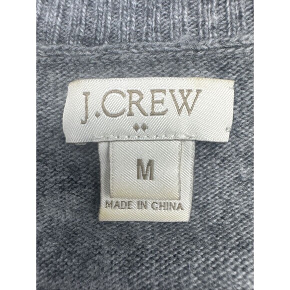 J Crew Women’s Tweed Front Pullover Sweater Pockets Gray Merino Wool Blend Sz M - Picture 7 of 11